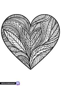 Heart coloring page for adult