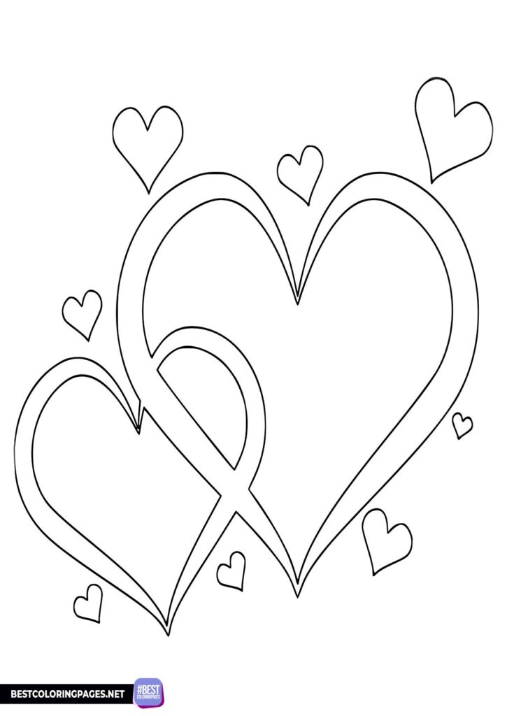 Hearts coloring page