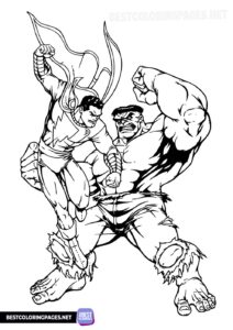 Hulk Vs Shazam coloring page