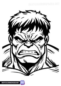 Hulk face coloring page