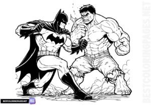 Hulk vs Batman coloring page
