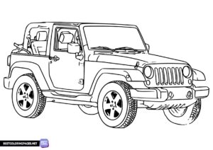 Jeep off-road car coloring page