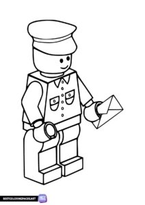 Lego City Postman coloring page