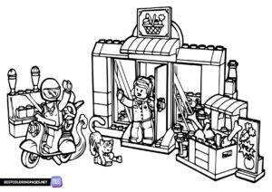 Lego City colouring page to print