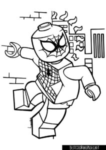 Lego Spiderman Coloring Page for kids