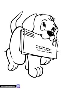 Letter carrier's dog with a letter