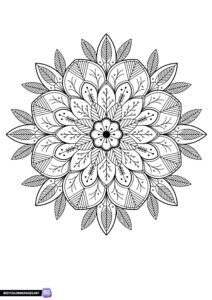 Mandala art coloring page