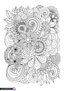 Mandala coloring page flowers