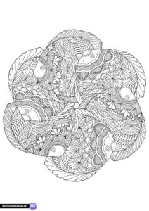 Mandala coloring page for print