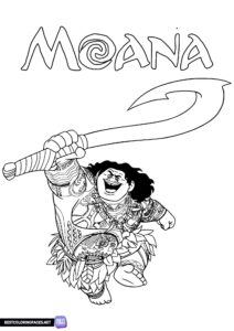 Maui coloring page from the Moana
