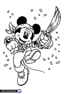 Mickey Mouse Pirate Coloring Pages