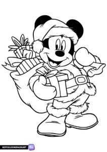Mickey Mouse Xmas coloring page