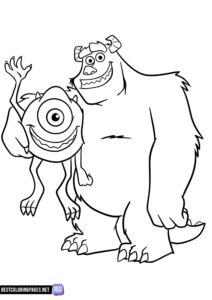Mike and James Monsters Inc coloring