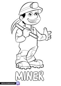 Miner coloring page
