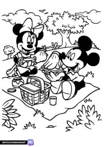 Minnie Mouse and Mickey Mouse printable coloring page