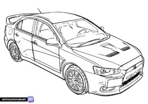 Mitsubishi car coloring page