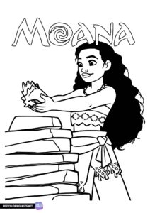Moana coloring page for kids