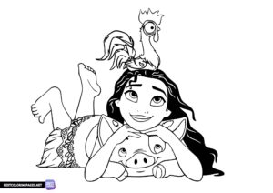 Moana coloring page for print