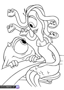 Monsters Inc Mike and Celia coloring page