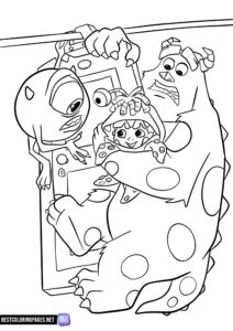 Monsters Inc coloring page free printable