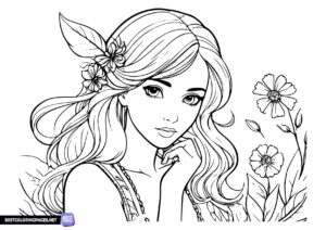 Mrs. Spring coloring pages. Spring coloring page.