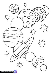 Outer space colouring pages