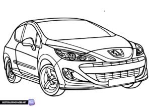 Peugeot car coloring page