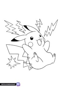 Pikachu's Electric Attack coloring page