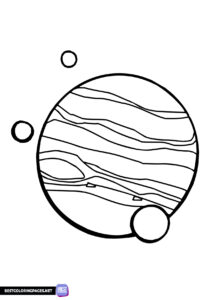 Planets coloring page for kids