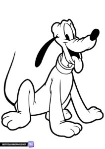 Pluto dog coloring page