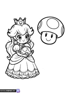 Princess Peach and Toad coloring page