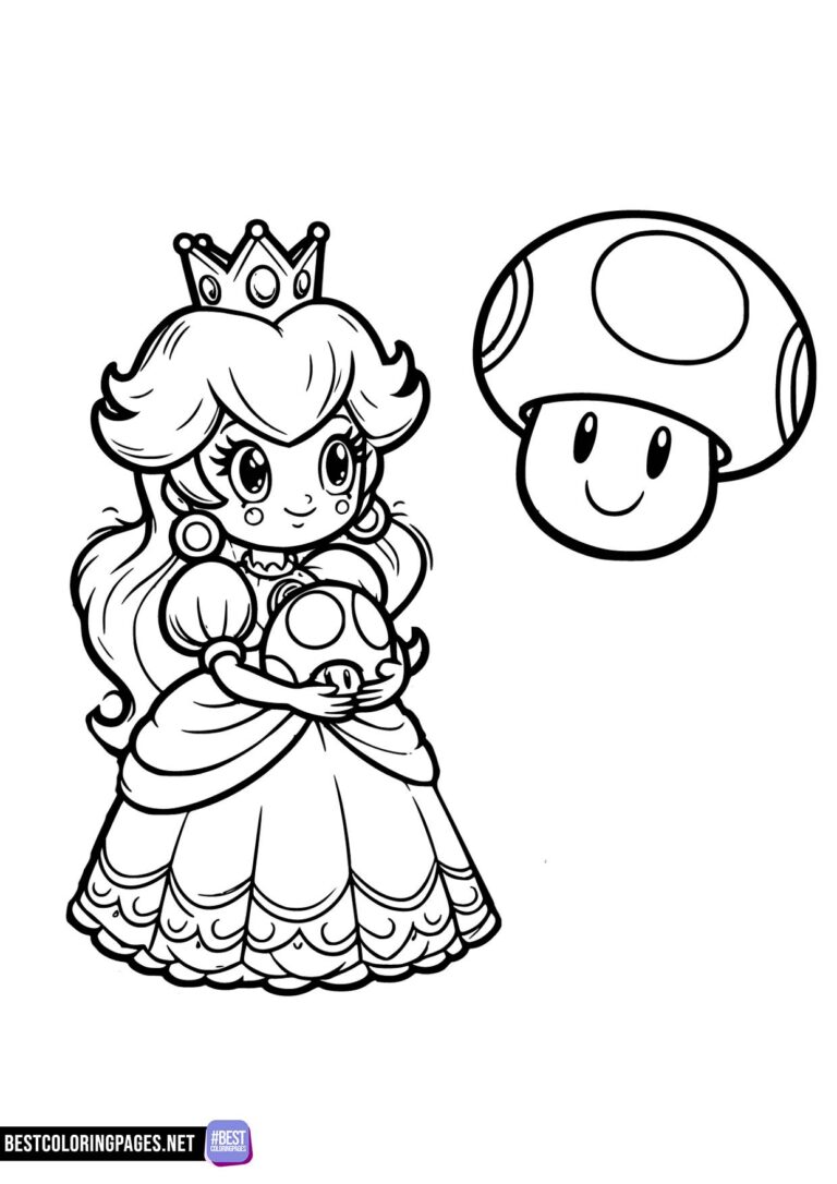 Princess Peach coloring pages 