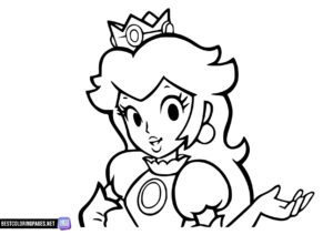 Printable Princess Peach coloring page