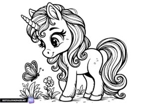 Printable Unicorn coloring page