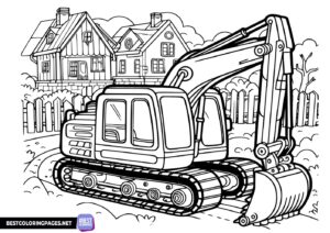 Printable coloring pages for excavators
