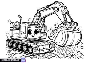 Printable excavator coloring pages