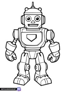 Printable robot coloring page for children