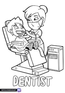Professions coloring pages - dentist