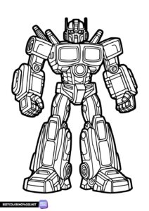 Robot coloring page for kids