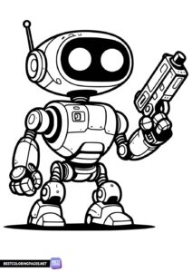 Robot coloring page printable free for download