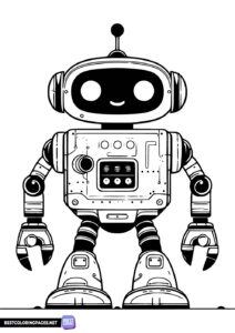 Robot coloring page to print