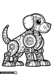 Robot dog coloring page