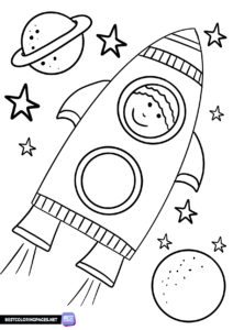 Space rocket - coloring pages space