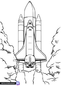 Space ship coloring page