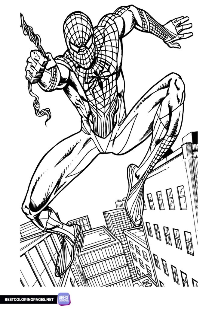 Spider man colouring paper - Free printable coloring pages