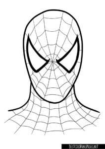 Spiderman Mask Coloring Page for kids