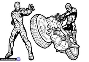 Spiderman and Ironman coloring sheet