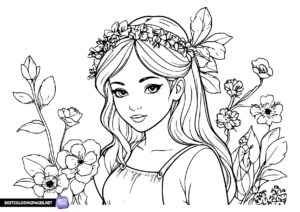 Spring coloring pages for adult. Spring coloring page.