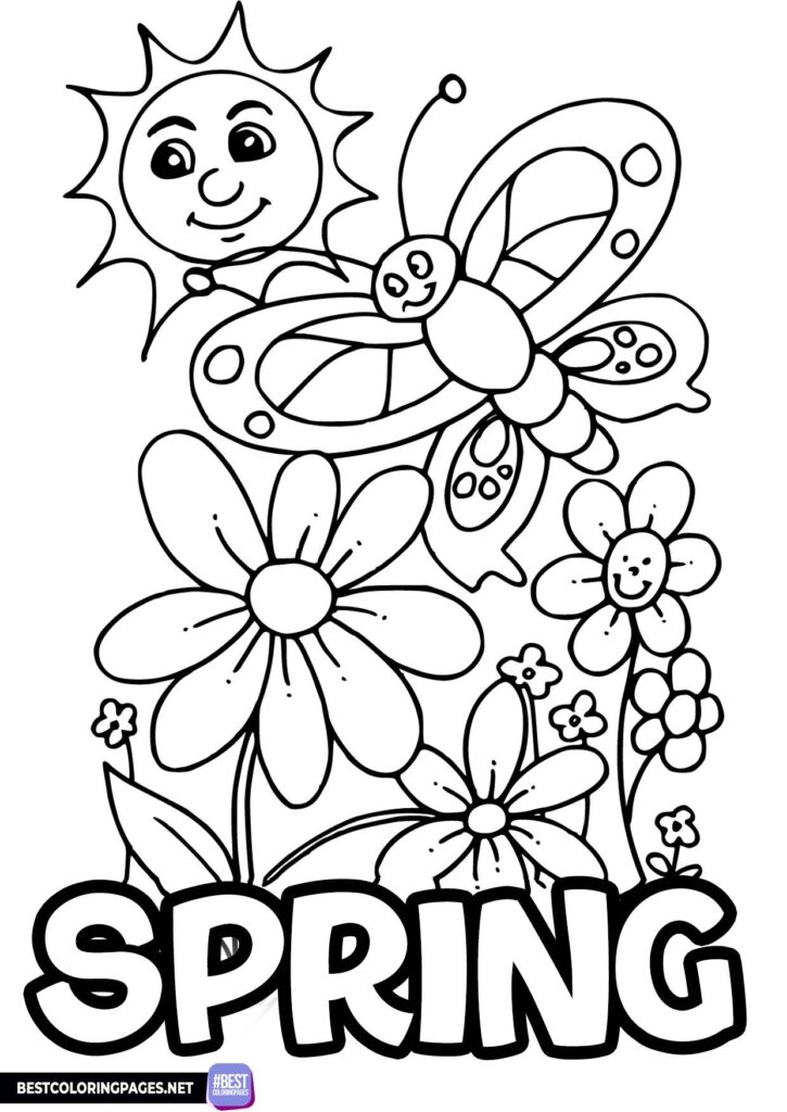 Spring printable coloring pages