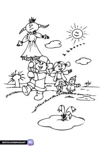 Spring traditions coloring page